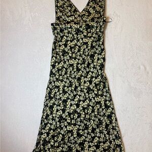 Free people floral Black and Cream Women's Dress size 12 new with tags